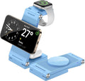 Magnetic Wireless Charger Stand, 3 in 1 Foldable Wireless Charging Station, Travel Charger for Multiple Devices for iPhone 16 15 14 13 12 Series, Apple Watch Ultra/SE/9/8/7/6/5/4/3/2, AirPods
