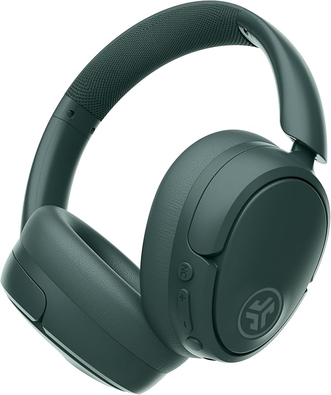 JLab JBuds Lux ANC Wireless Headphones, Sage, Hybrid Active Noise Cancelling, Customizable Sound, Spatial Audio Compatible, Premium Over-Ear Bluetooth Headset