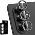 for Samsung Galaxy Z Fold 7 Camera Lens Protector, Individual Metal Ring Tempered Glass Lens Cover, [Strong Adsorption] Scratch Resistant Ultra-Thin HD Clear Lens Cover, 1 Set-Black Sparkly