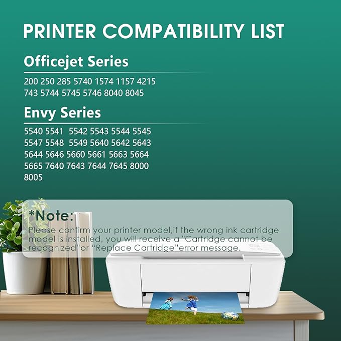 62XL 62 XL Ink Cartridges Black and Color for 62 Ink Cartridge Combo Pack Works with Envy 7640 5660 5540 7645 5661 for OfficeJet Mobile 250 200 258 for OfficeJet 5740 5745 8040 Printer(2-Pack)