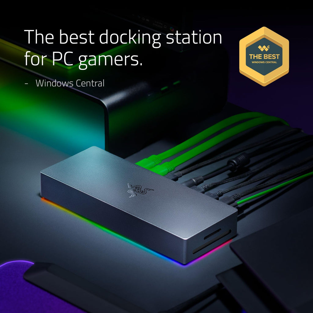 Razer Thunderbolt 5 Dock Chroma, 11 Ports + M.2 SSD Slot, Black