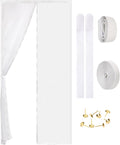Magnetic Screen Door - Self Sealing, Heavy Duty, Hands Free Mesh Partition Keeps Bugs Out Let Breeze in- Pet and Kid Friendly - Keep Open Feature (White, Fit Door Size 34 x 80 Inch)