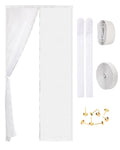 Amzjjle Magnetic Screen Door - Self Sealing, Heavy Duty, Hands Free Mesh Partition Keeps Bugs Out Let Breeze in- Pet and Kid Friendly - Keep Open Feature (White, Fit Door Size 34 x 80 Inch)