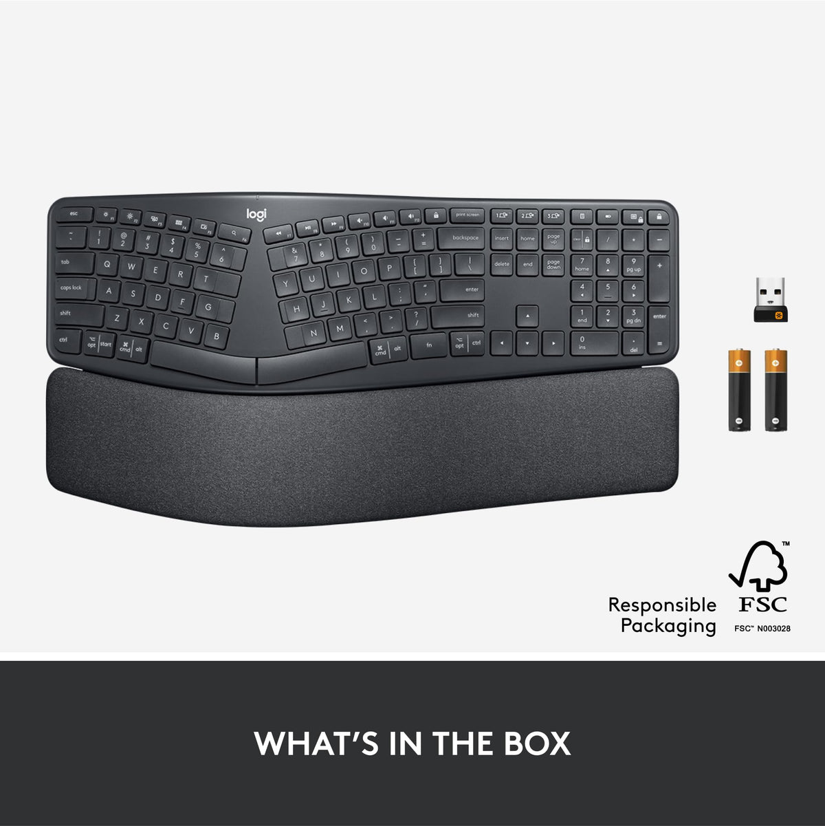 Logitech Ergo K860 Wireless Ergonomic Split Keyboard with Wrist Rest