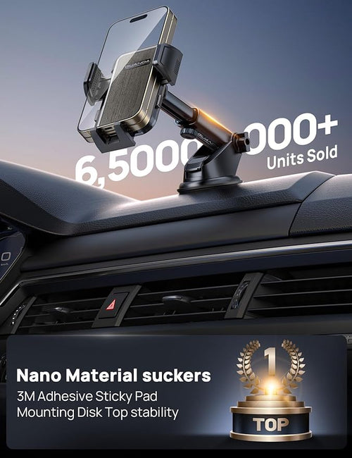 Air Vent Car Phone Holder, Metal Hook, Wide Clamp, Heat-Resistant Grip