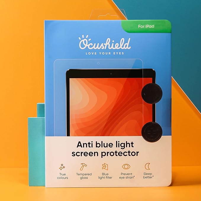 Ocushield Anti Blue Light Screen Protector for Apple iPad Pro 10.5" (2nd Gen, 2017)/iPad Air 3 (2019) - Blue Light Filter for iPad - Eye Protection - Accredited Medical Device - Anti-Glare