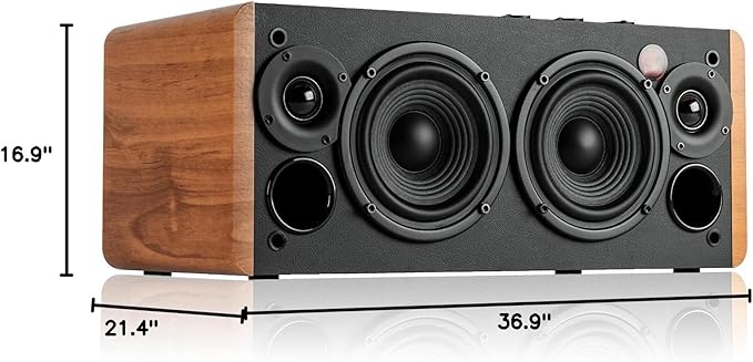 Edifier D12 Integrated Desktop Computer Speakers with Bluetooth 5.0, Wireless Stereo Tabletop Speaker 70 Watts RMS with Subwoofer Line Out, RCA, Aux Input for PC Monitor Laptop - Wooden Enclosure