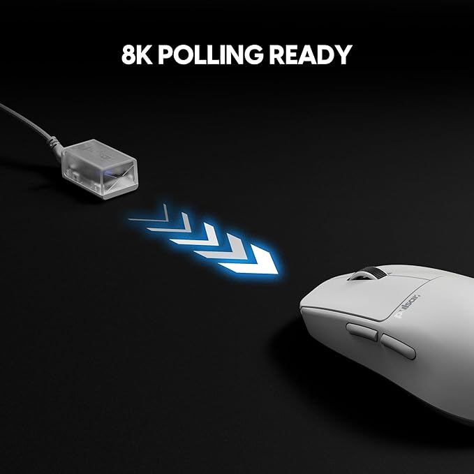 Pulsar Gaming Gears X2 Crazylight Wireless Gaming Mouse, Ultra Lightweight 1.23 oz (35g), Optical Switch, 32000 DPI, 750 IPS, XS-1 Sensor, 8k Compatible (Uyuni White)