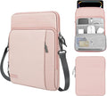 MoKo 12.9 Inch Tablet Sleeve Bag Carrying Case with Pockets Fits 13 Inch New iPad Pro M4 & Air M2 2024, iPad Pro 12.9 M2&M1, Surface Laptop Go 12.4", Galaxy Tab S8+/S9+ 12.4", Pink