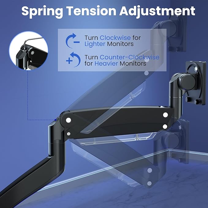 Ultrawide Monitor-Arm Heavy Duty 22-57‘’ - PUTORSEN Aluminum Single Monitor Mount Holds up to 59.4 lbs, Premium Adjustable Desk Mount Stand, VESA 75/100/200 mm, Black