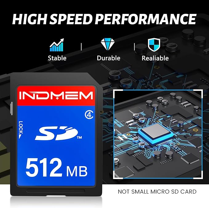 INDMEM SD Card 512MB, 10 Packs Class 4 512MB Flash Memory Card MLC Standard Secure Digital Cards Camera Cards
