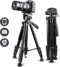 UBeesize 67” Camera Tripod with Travel Bag, Cell Phone Tripod with Bluetooth Remote and Phone Holder, Compatible with All Cameras, Cell Phones, Projector, Webcam, Spotting Scopes