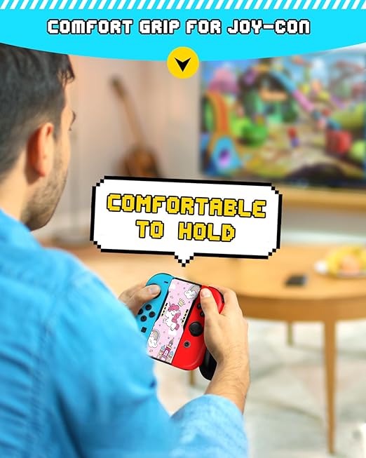 Lotadilo Joy-Con Grip for Nintendo Switch/Switch Oled - JoyCon Comfort Hand Grips Controller for Women Girls Teen Boys Cute Cartoon Design, Horse
