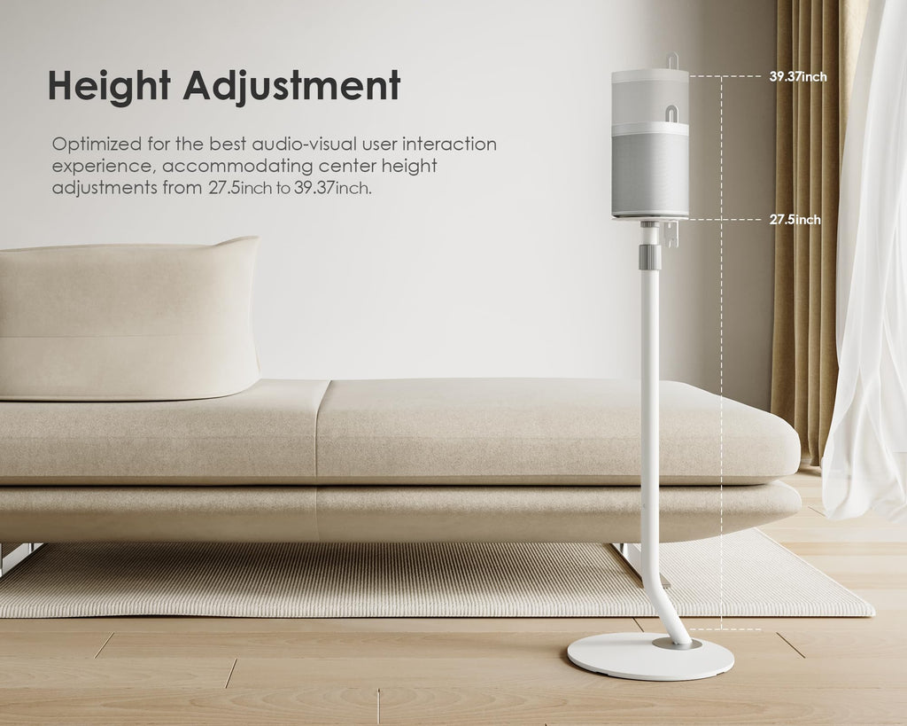 FITUEYES Universal Speaker Stand, Adjustable Height Stand Pair for Satellite & Small Bookshelf Speaker up to 11LBS, Extend 27.5” to 39.3” for Multi-Audio, Master Series