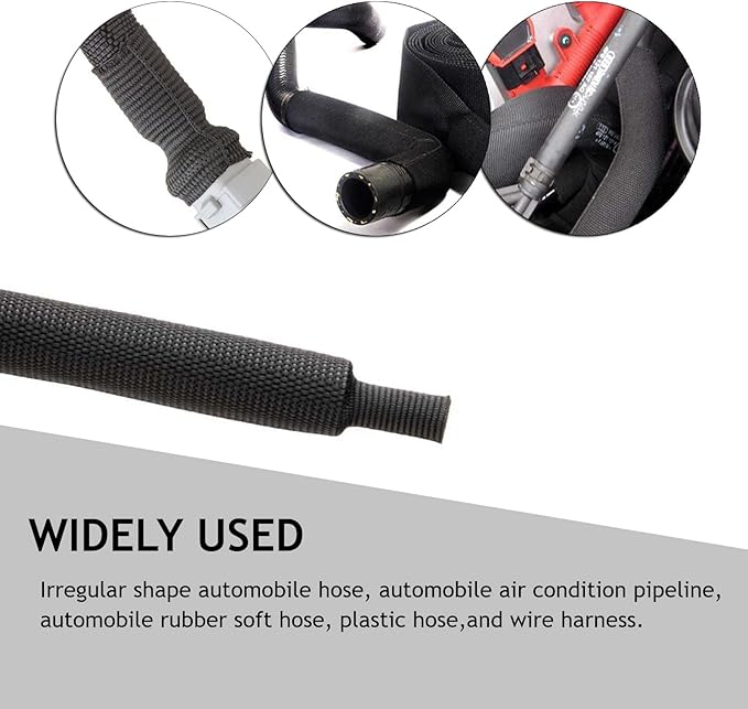 Heat Shrinkable Braided Sleeving 2:1 Ratio- Abrasion Protection Flexibility Wiring Harness Cable Sheath (3/4" ID, 30ft)