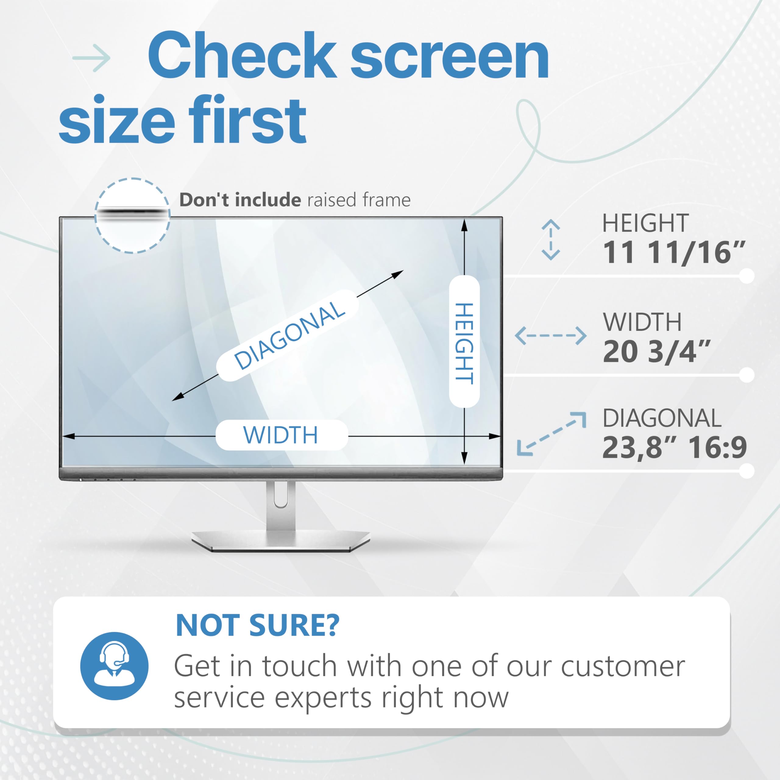 VINTEZ [2 Pack] 23.8 Inch 16:9 Privacy Screen for Computer Monitor and Laptop - Anti Glare Protector Film Blue Light Filter Eye Protection - Computer Screen Privacy Shield