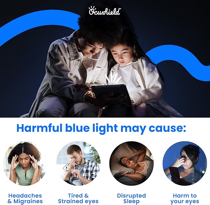 Ocushield Anti Blue Light Screen Protector for Apple iPad Pro 12.9" (2018-2022) - Blue Light Filter for iPad - Eye Protection - Accredited Medical Device - Anti-Glare
