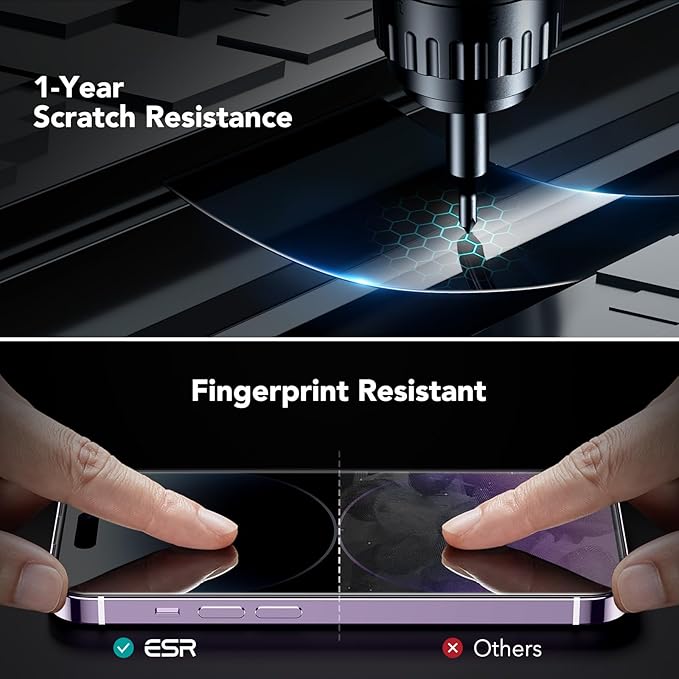 ESR 3 Pack for iPhone 14 Pro Privacy Screen Protector, Anti-spy Tempered-Glass Privacy Screen Protector, Micro-curved Edges, Case Friendly