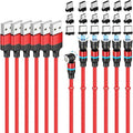 Magnetic Charging Cable (6-Pack,1.6+3.3+3.3+6.6+6.6+10ft) 540° Rotation 3A Fast Charging Data Sync 3 in 1 Magnetic Phone Charger Cable with LED Light Compatible with Micro USB Type C Phone Device