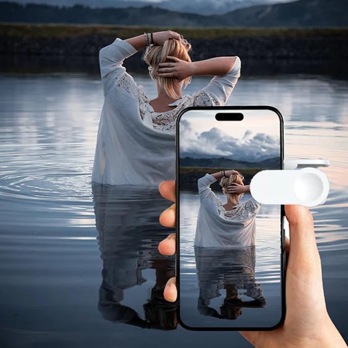 Mirror Effect Lens - Capture Stunning Reflections Instantly, Smartphone Camera Mirror Reflection Clip Kit, Adjustable Angle Mobile Phone Camera Mirror Clip for Outdoor Travel Photography (Black)