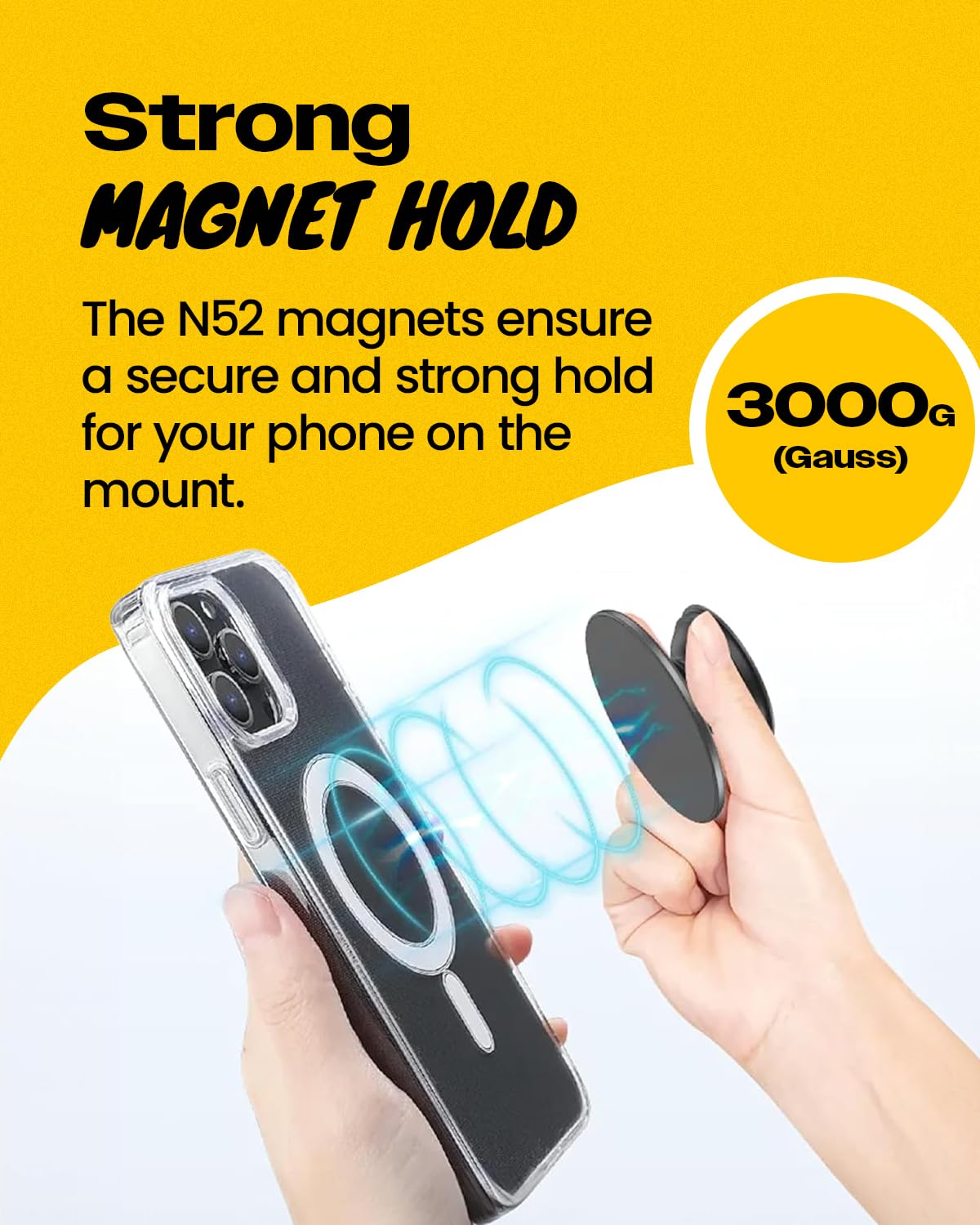 On The Grip 3 in 1 Magnetic Umbrella Sunshade Collapsible Expandable Phone Grip & Stand - Elegant Magsafe Compatible Phone Holder for Secure Grip and Hands-Free Viewing (Sky Blue)