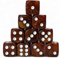 Luck Lab 10 Piece D6 Dice Pack - Acrylic Dice for RPG MTG DND Dice Table Games and Board Games (Brown Pearl)