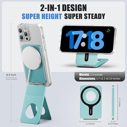 1ST IDEA for Magsafe Tripod, Tripod for iPhone Lightweight Aluminum Alloy & Angle Adjustment & Strong Magnets iPhone Tripod Stand Compatible with 17/16/15/14/13/12 (Included Metal Ring)