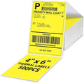 4x6 Thermal Labels, 1 Packs of 500 4x6 Fold Labels Yellow - Compatible with JADENS, ASprink, Phomemo, Rollo, Zebra, Omezizy and Other Thermal Printers