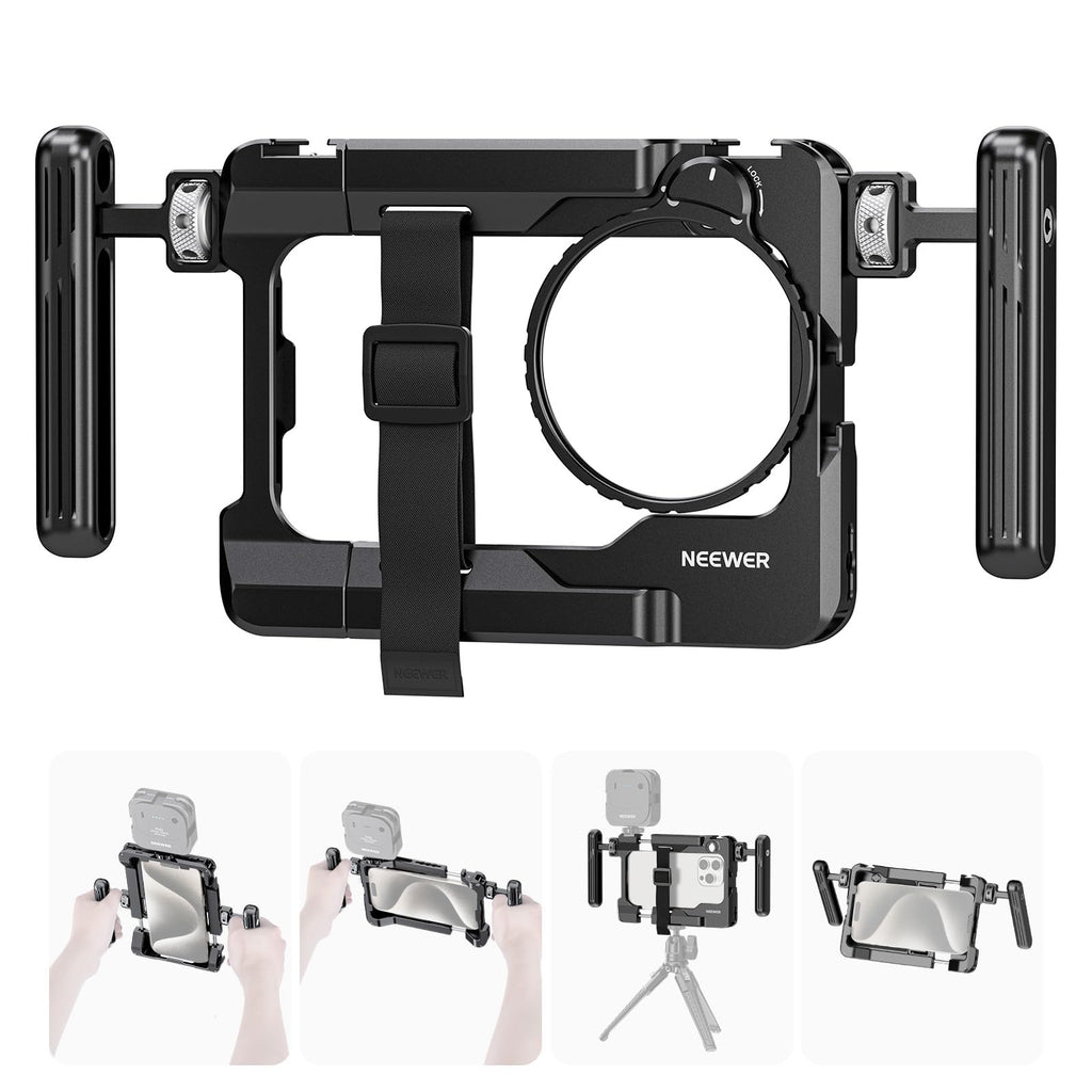 NEEWER Universal Phone Cage Video Rig with Bluetooth Shutter Side Handle