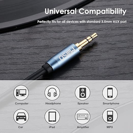 MillSO 3.5mm Headphone Extension Cable (33 ft) TRRS 3.5mm Male to Female Stereo Audio Jack Extension Adapter Auxiliary AUX Cord for Headphones, Earbud, Speaker, Car or Home HiFi Stereo System