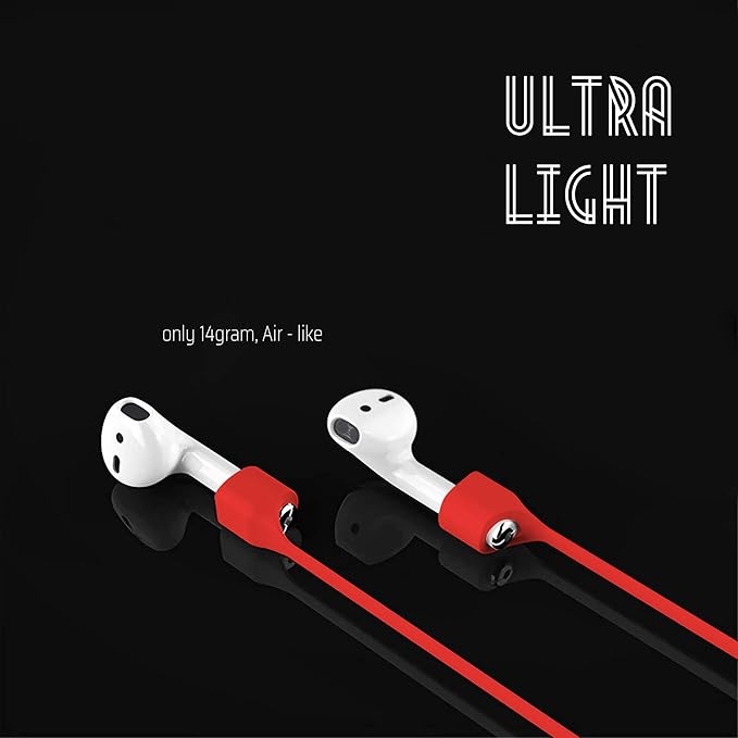 Ultra Strong Magnetic Airpod Pro Strap Anti-Lost Cord Sports Lanyard Compatible with Airpods 3rd 2nd Generation Pro 3 2 1 (3 Red)