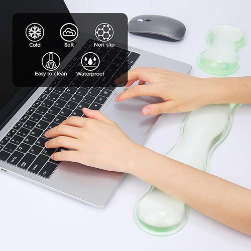ABRONDA Gel Wrist Rest for Keyboard and Mouse, Wrist Rest for Keyboard, Mouse Wrist Support, Pain Relief, Cool Touch, Non-Skid, Mouse Wrist pad