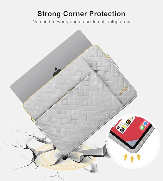 Lacdo 14 Inch Laptop Sleeve Case for HP Lenovo Dell ASUS Acer Chromebook 14 / HP Stream 14 / Dell Inspiron 14 / Lenovo IdeaPad 14 / Acer Spin/ASUS ZenBook Computer Bag Water-Resistant, Space Gray