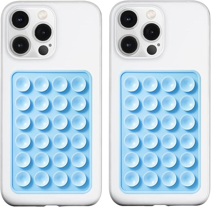 LvShuLiangPin Anteel 2 Pack Silicone Suction Phone Case Mount, Silicon Adhesive Phone Grip for Smartphones, Hands-Free Mirror Shower Phone Holder for Selfies