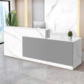 Reception Desk with Counter Modern Checkout Counter with Lockable Drawer Keyboard Tray Receptionist Desk for Office Salon Reception Table G Right 55inch/140cm