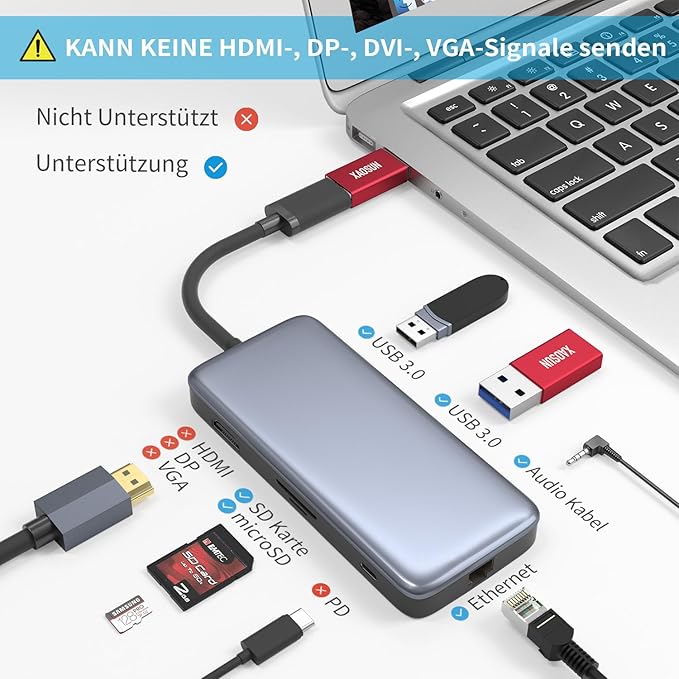 XAOSUN [10Gbps] USB C Female to USB Male Adapter (2-Pack), 3.1 USB A to C Adapter, One-Sided SuperSpeed Data Sync & 100W Fast Charging for iPhone 17/16 Plus Pro Max, Laptop, Charger, Quest Link, etc.