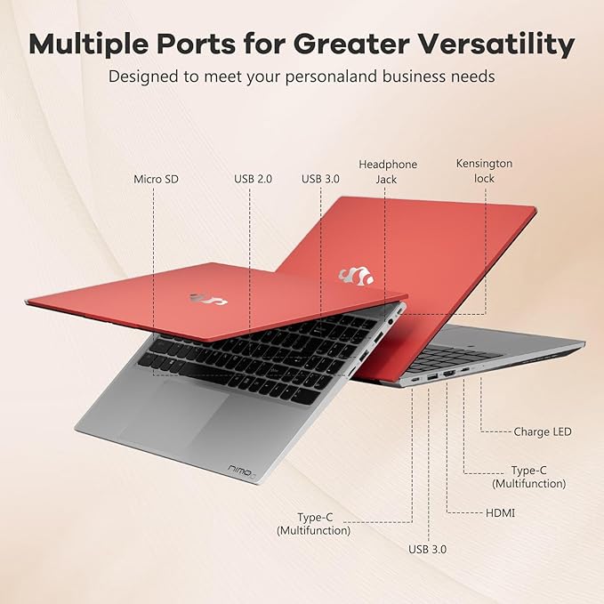 NIMO 15.6" IPS FHD-Gaming-Laptop, AMD Ryzen 5 6600H 6-Cores 660M GPU 32GB DDR5 RAM 2TB SSD(Beat i7-1165G7, Up to 4.5GHz) Computer with 100W GaN Type C Fingerprint Backlit Keyboard Win 11