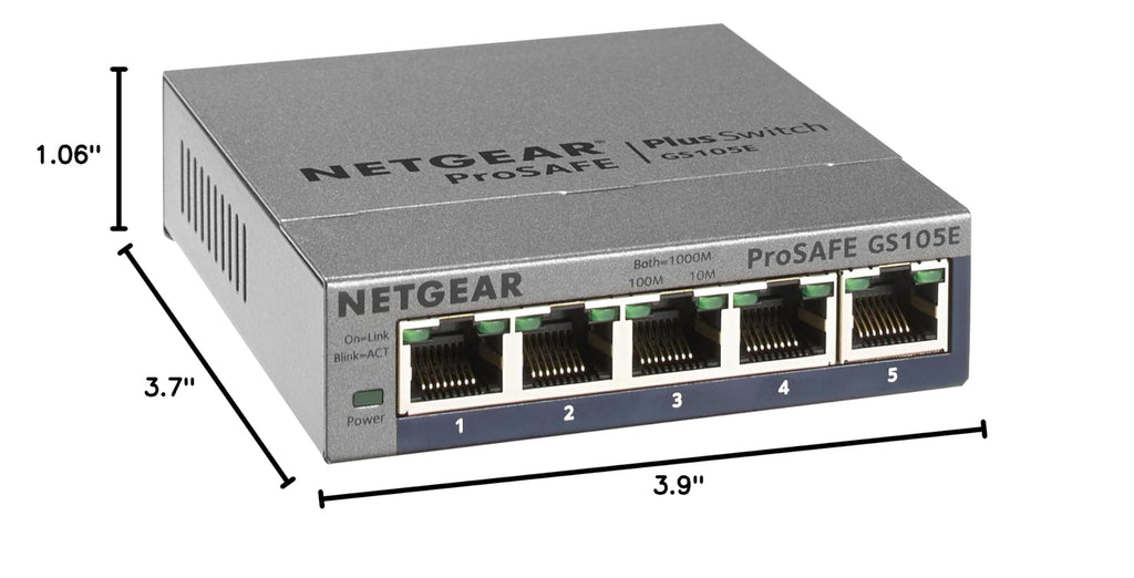 NETGEAR 5-Port Gigabit Ethernet Easy Smart Managed Switch (GS105Ev2)