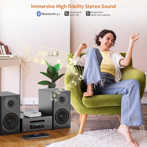 1Mii B06Pro Bluetooth 5.3 Receiver for Home Stereo, Hi-Fi Audio Adapter