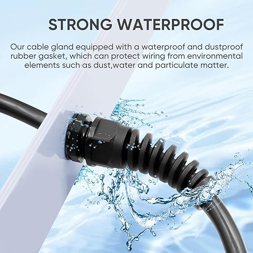 Strain Relief Cord Connector,LISTENJIALE 10Pcs NPT 1/4" Waterproof Cable Gland Flex Spiral Strain Relief Adjustable 4-8mm Cable Connector Nylon Joint with Gaskets(Black)