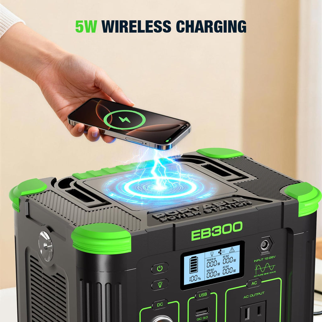 GRECELL 330W Portable Power Station with 100W Solar Panel