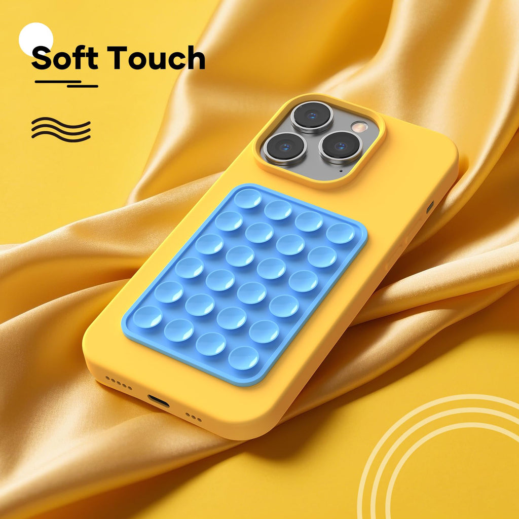 Silicone Phone Sticky Grip, Suction Phone Case Mount for iPhone and Android, Hands-Free Sticky Cell Phone Grip, Mobile Fidget Mirror Holder for Selfies and Videos