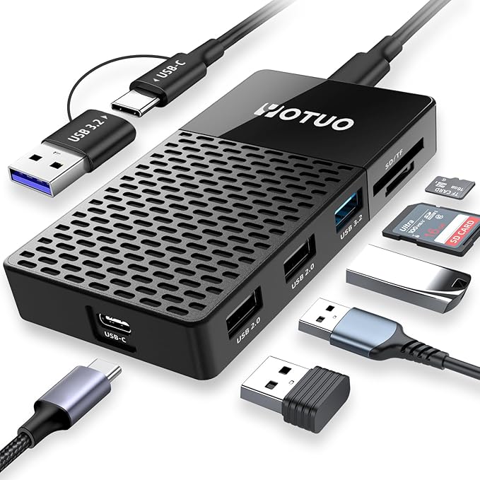 3 in 1 Portable SSD 500GB, Up to 1050MB/s, USB-C External Solid-State Drive with Multi-Port USB 3.2 Hub, SD/TF Card Reader. Docking Station with PC/Mac/laptop/iPhone 17/Windows/Android/Linux/iOS