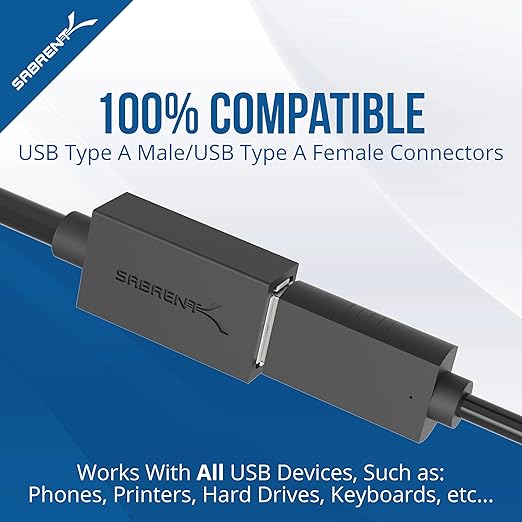 SABRENT 22AWG USB 3.0 Extension Cable A Male to A Female [Black] 6 Feet (CB-3060)