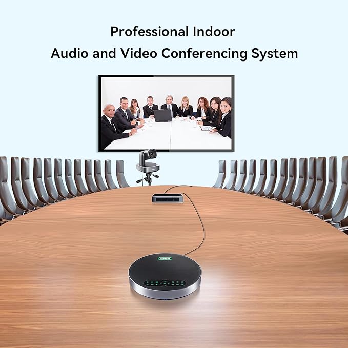 Tenveo VLGroup All-in-One 4K Conference PTZ Camera with Bluetooth Speakerphone System 12X Optical Zoom Wide View Angle Lens Works with Zoom Skype Teams for Room Remote Meeting
