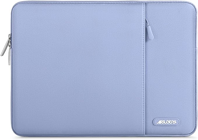 MOSISO Laptop Case 15 inch, 15 inch Laptop Sleeve Compatible with MacBook Air 15 M4 A3241 M3 A3114 M2 A2941 2025 2024 2023,Dell XPS 15,Polyester Vertical Computer Sleeve Bag with Pocket, Pastel Blue