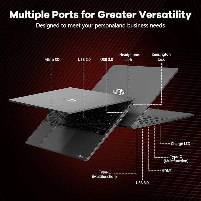 NIMO 15.6" IPS FHD-Gaming-Laptop, AMD Ryzen 5 6600H 6-Cores 660M GPU 64GB DDR5 RAM 1TB SSD(Beat i7-1165G7, Up to 4.5GHz) Computer with 100W GaN Type C Fingerprint Backlit Keyboard Win 11