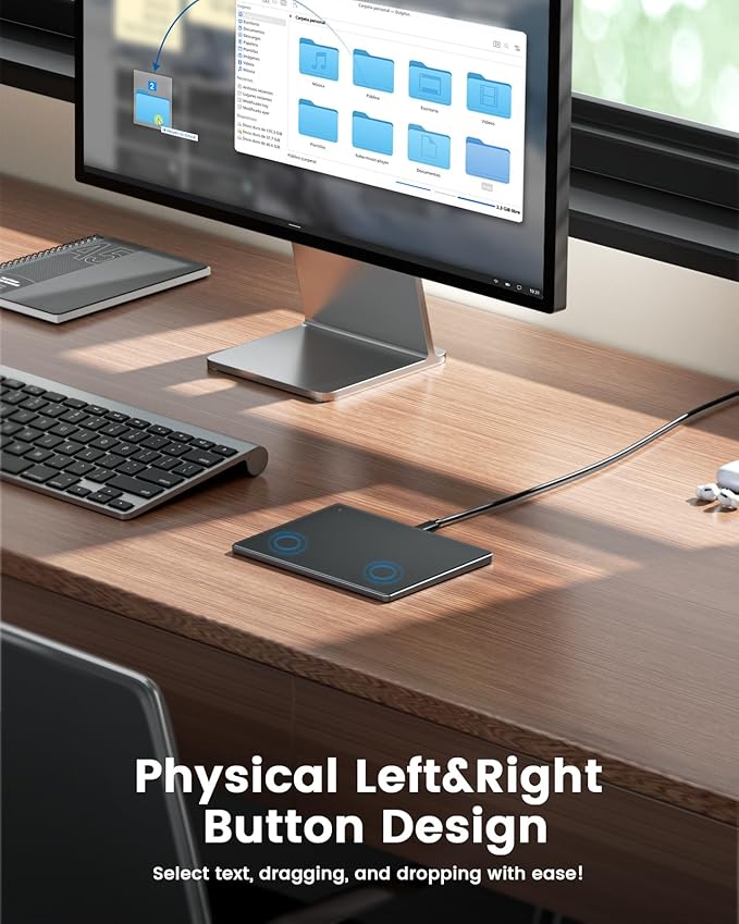 seenda Trackpad, Upgrade Smooth Glass Surface with Multi-Touch, Aluminum Slim USB Wired Win/Mac Touchpad with High Precision Navigation for Windows 10/11 Computer and iMac, MacBook Air/Pro