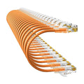 Cat6a Patch Cables 2ft (24 Pack) Slim, Cat6 Ethernet Patch Cable Pure Copper, Flexible Cat 6 Patch Cable 550MHZ 10G, Space-Saving Cat 6A Network Cables for Patch Panel, Orange