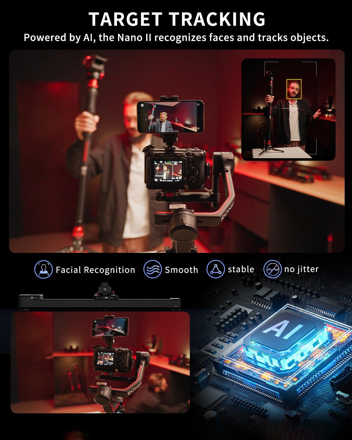 IFOOTAGE Shark Slider Nano II 660,Professional Motorized Camera Slider,Compatible with DJI RS2, RS2Pro, RS3 Pro, RS4, RS4 Pro,Video Stabilizer Rail,Timelapse,Heavy Camera,Max.Payload 15.4lbs